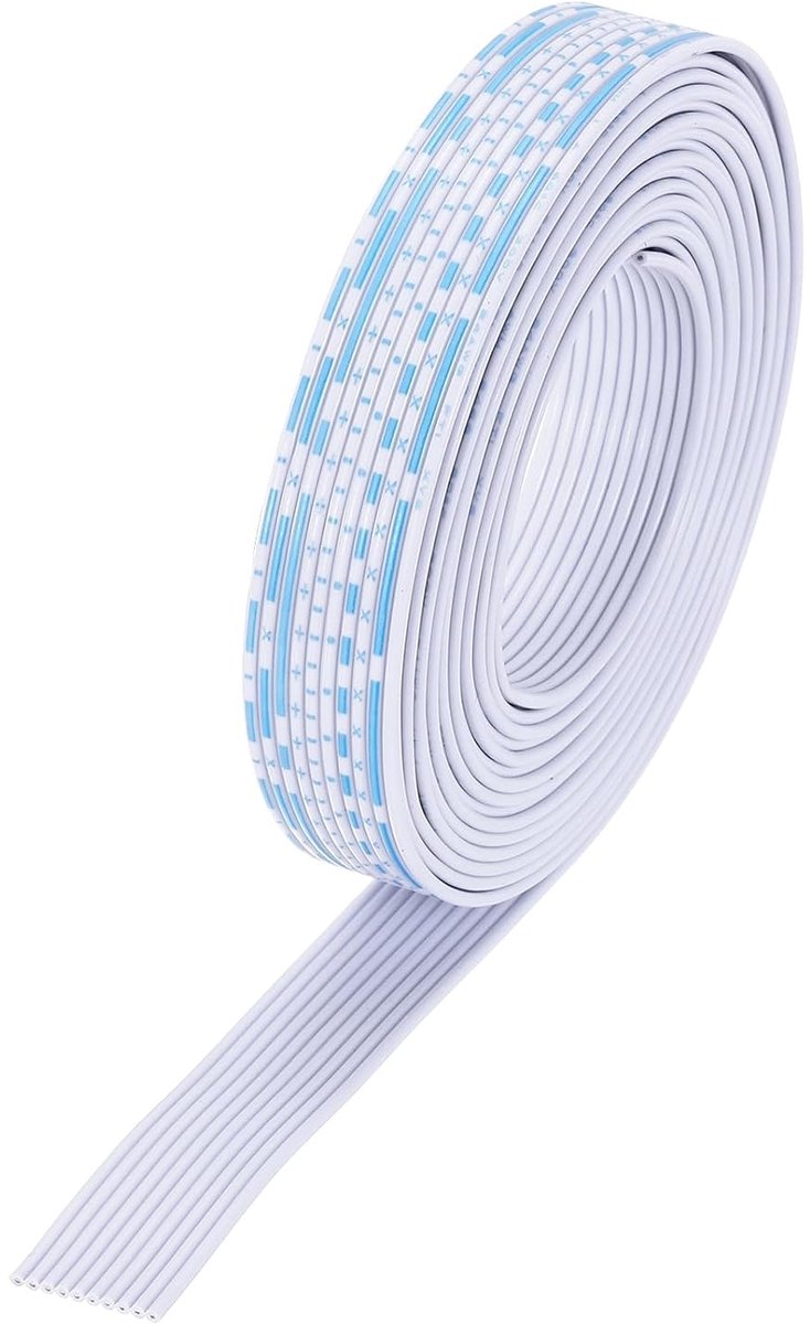 24AWG IDC draad lintkabel 3 m lengte 1,3 mm pitch 10-pins blauw en wit voor JTAG/ISP verbinding