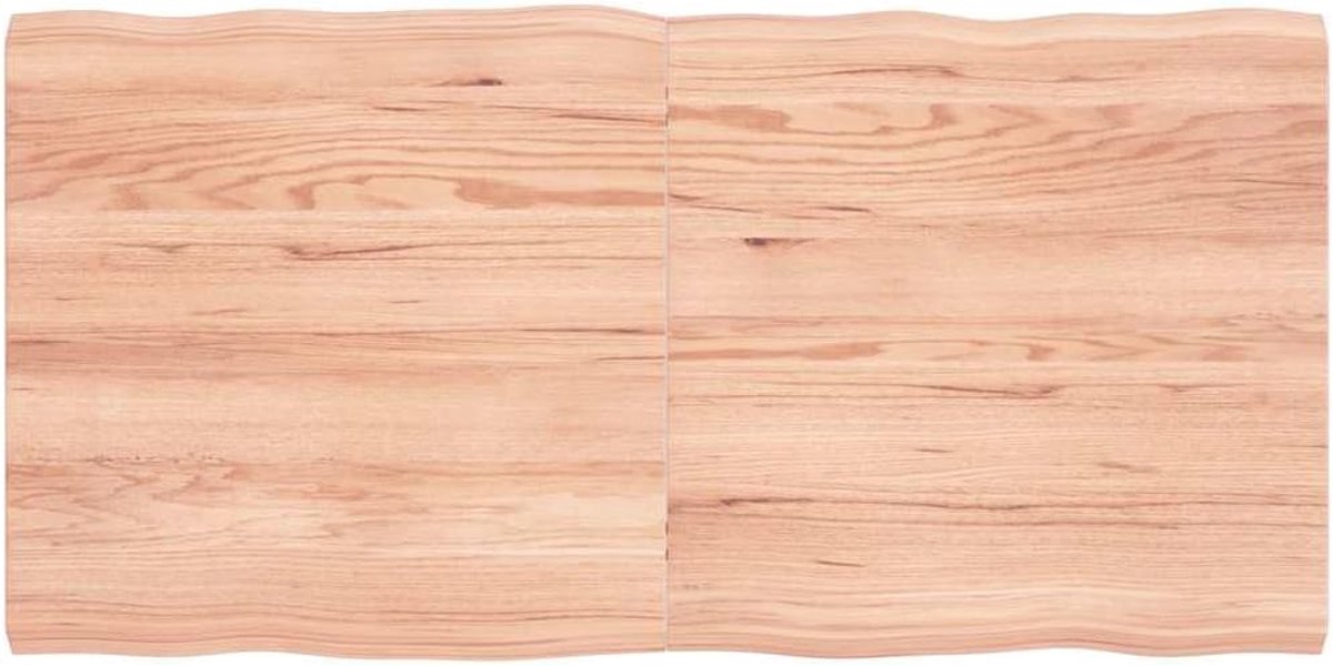 Eettafelblad, vervangingsplaat voor tafel, houten tafelblad, geschikt voor restaurant, hotel, café, eetkamer, 120 x 60 x (2-4) cm, massief hout, behandeld boomrand