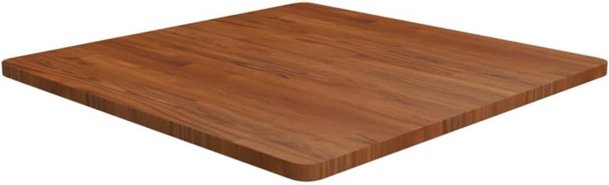 Vervangend tafelblad, houten tafelblad, eettafelblad, vervangingsplaat voor tafel, geschikt voor restaurant, hotel, café, eetkamer, vierkant, donkerbruin, 80 x 80 x 2,5 cm, eiken
