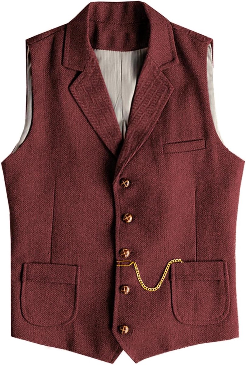 Herringbone Tweed herenpak, vest, wol, slim fit, vest, wol