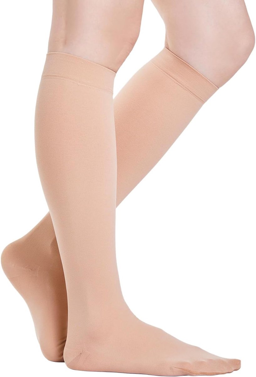 Compressiekousen Dames & Herren 20-30 mmHg Klasse 2 | Maat S-4XL | Gegradueerde Steun | Steunkousen tegen Spataderen, Oedeem, Vluchten
