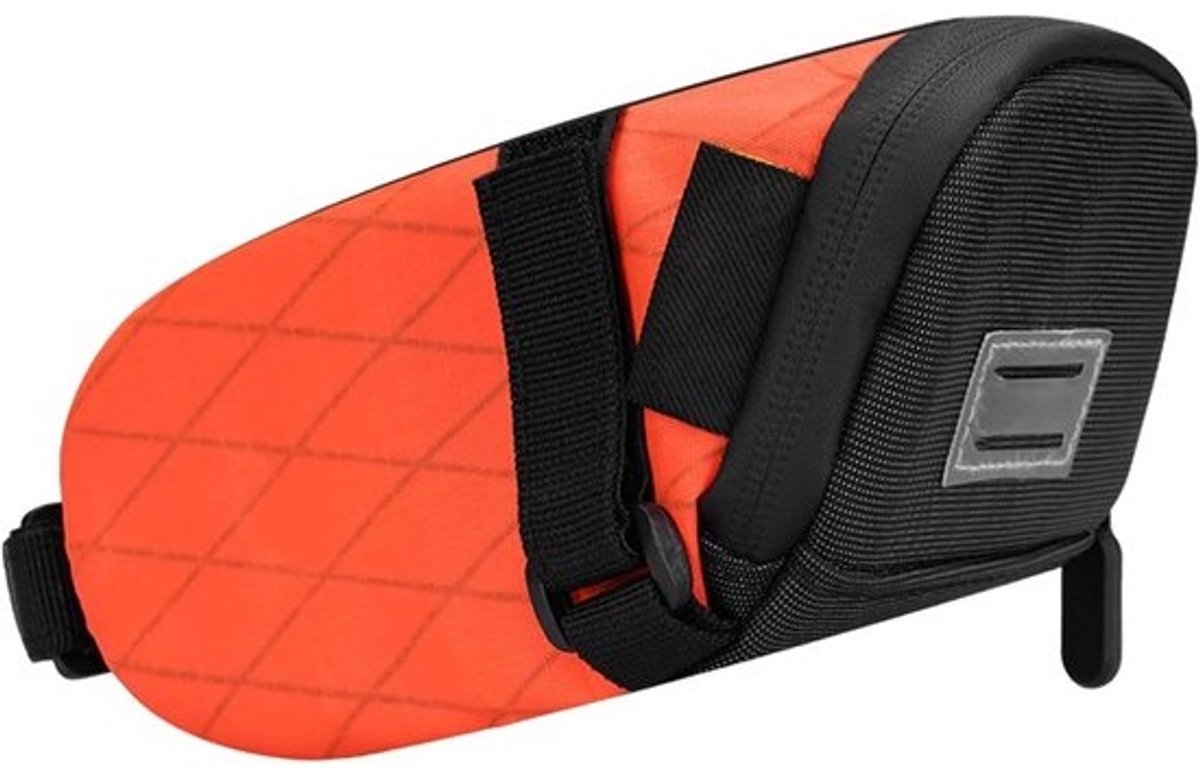 Mountainbike-zadeltas, zwart, nylon, waterdicht, fietsrugzak voor onder de zitting, achterbanktas, gereedschapstas met snelsluiting, reflecterende strepen, montageriem