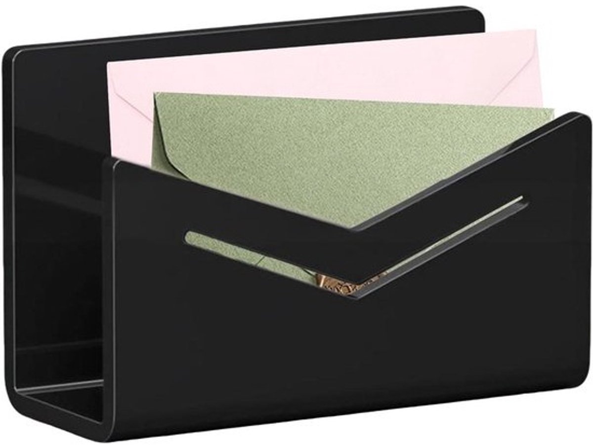 Envelophouder Bureau - Documenten Sorteerder - Werkplek Organiseren - Duurzame Acryl Constructie - 15.3x6.5x10cm - Transparant