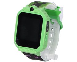 Accutime Kinderhorloge Minecraft II - Smartwatch Kind - Kinderhorloge met Spelletjes - Smartwatch Kinderen - Selfie Camera - Groen Zwart