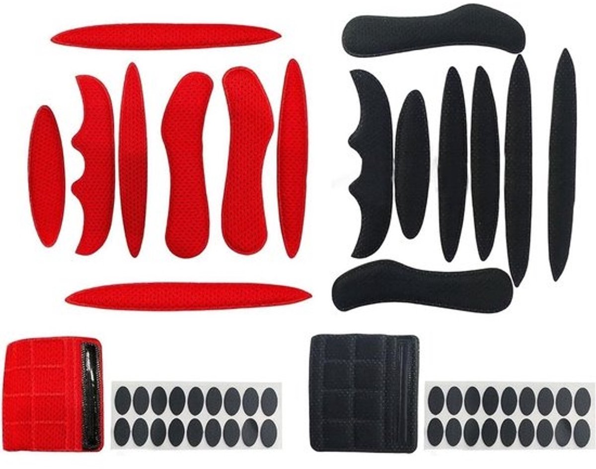Fietshelmkussens - Helm padding - Helm comfort - Universeel aanpasbaar - 18 stuks - Zwart