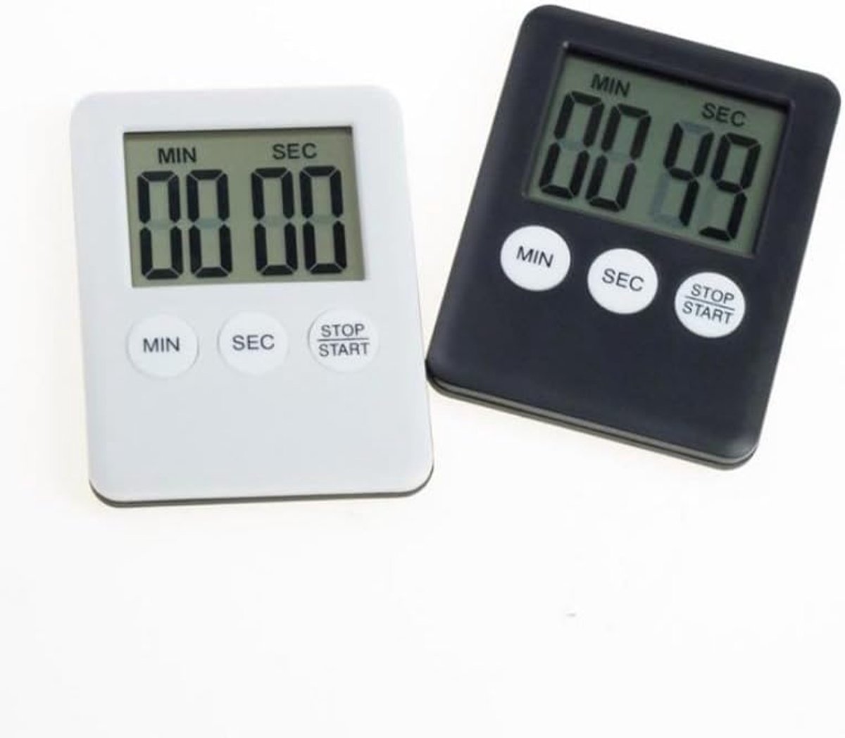 Keukentimer, magnetische digitale visuele timer, stopwatch, afteltimer, groot LCD-scherm, grote cijfers, luid alarm voor keuken, koken, bakken, douche, badkamer, sportspellen, set van 2