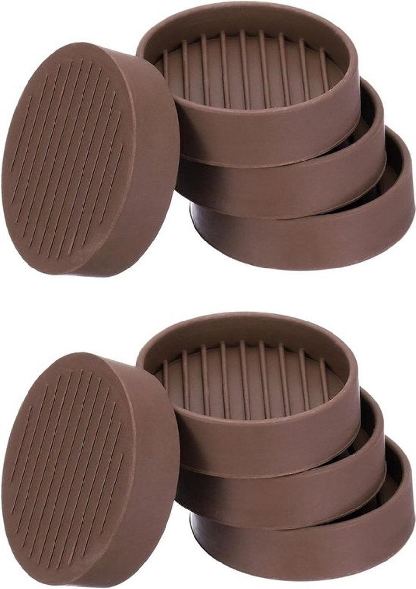 Meubelpads - Antislip Onderzetters - Vloeren Beschermen - Duurzaam Rubber Materiaal - 8 Stuks - Bruin
