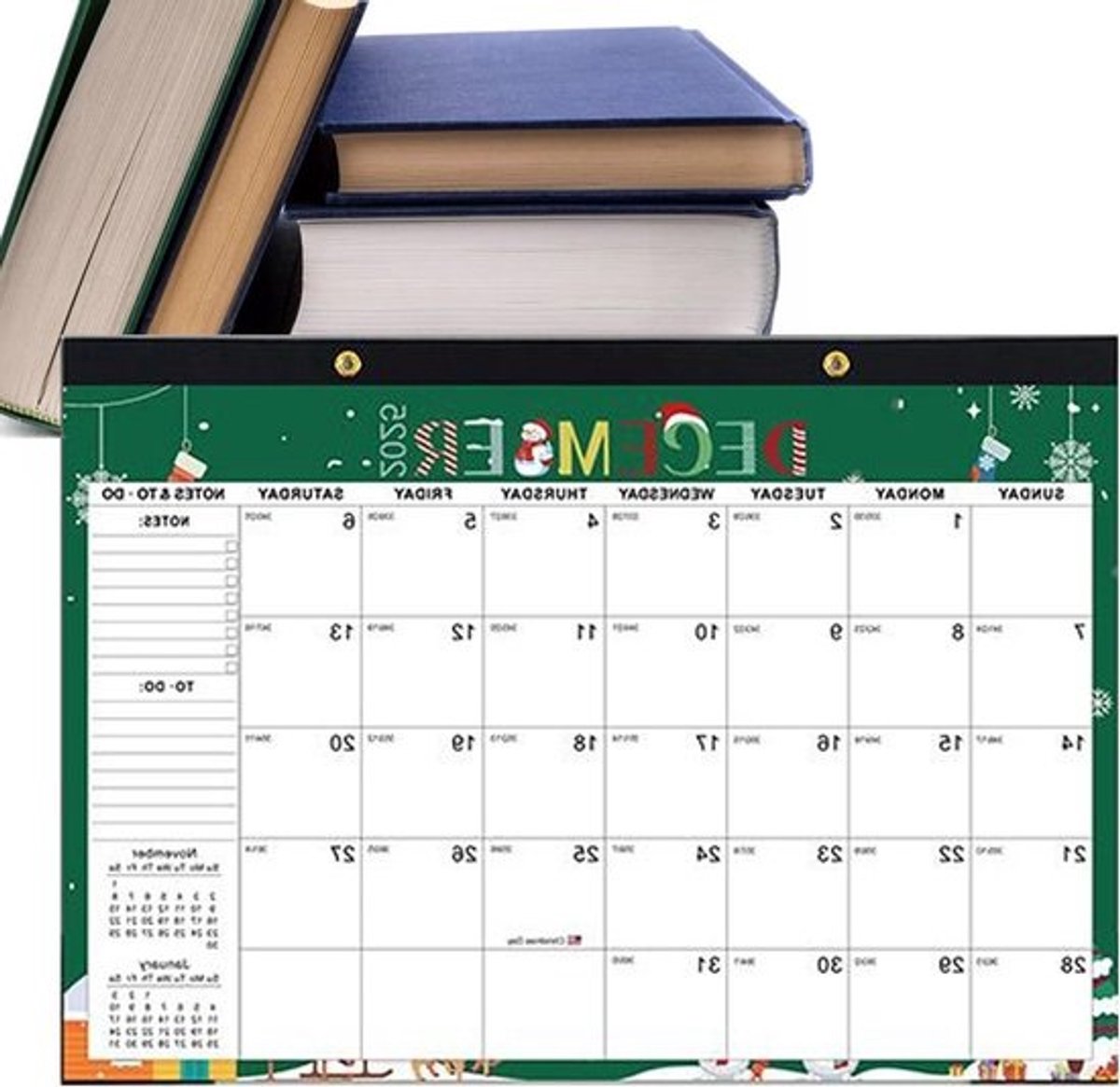 Wandkalender 18 maanden - Maandkalender Planner - Tijdbeheer Thuis - Zuurvrij Papier - 45 x 32 cm - Multicolor
