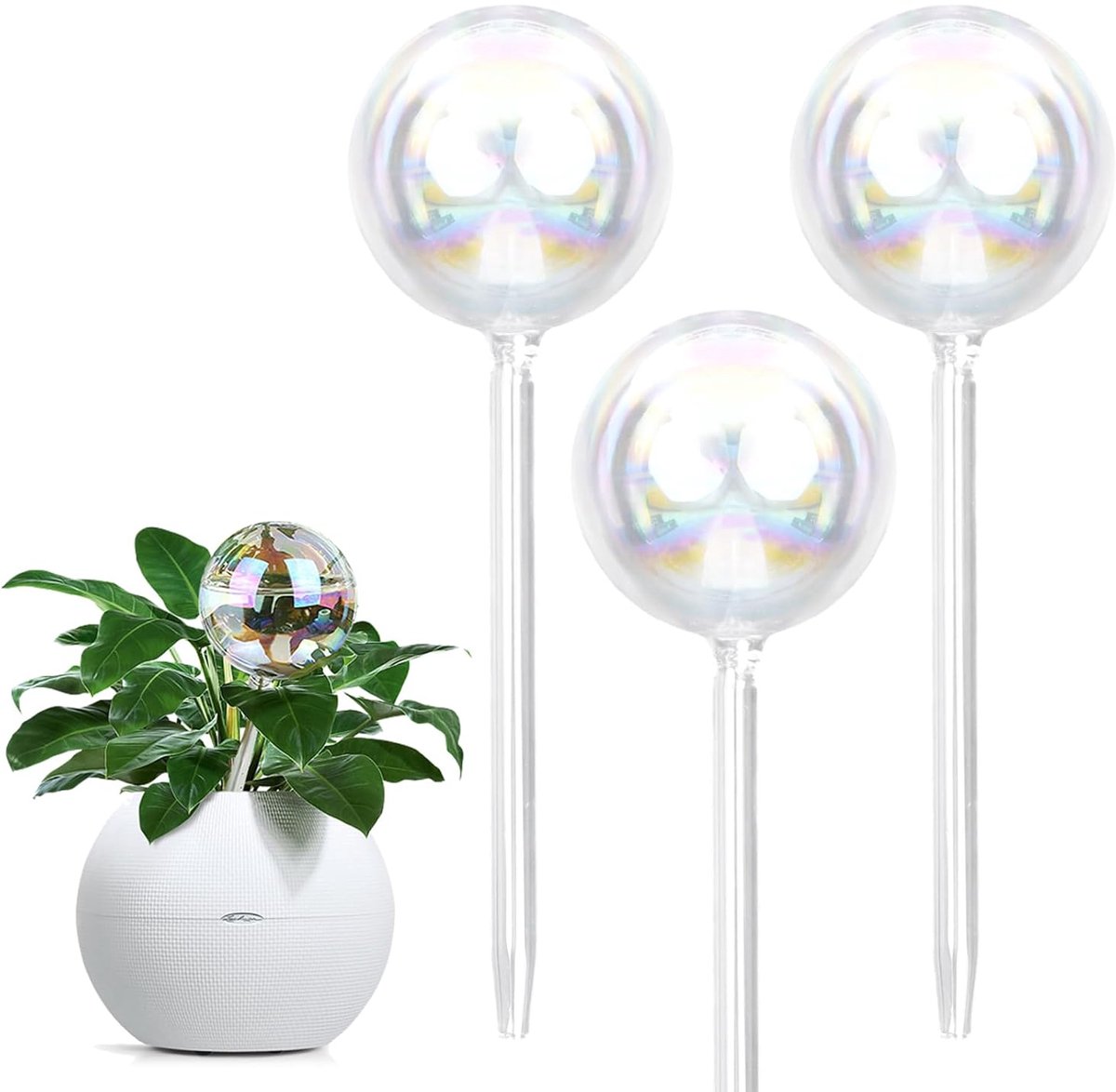 3 stuks transparante irrigatieballen, set voor bloemirrigatie, irrigatieballen voor planten en bloemen, automatische irrigatiebal, voor potten en planten, bloemen en bonsai