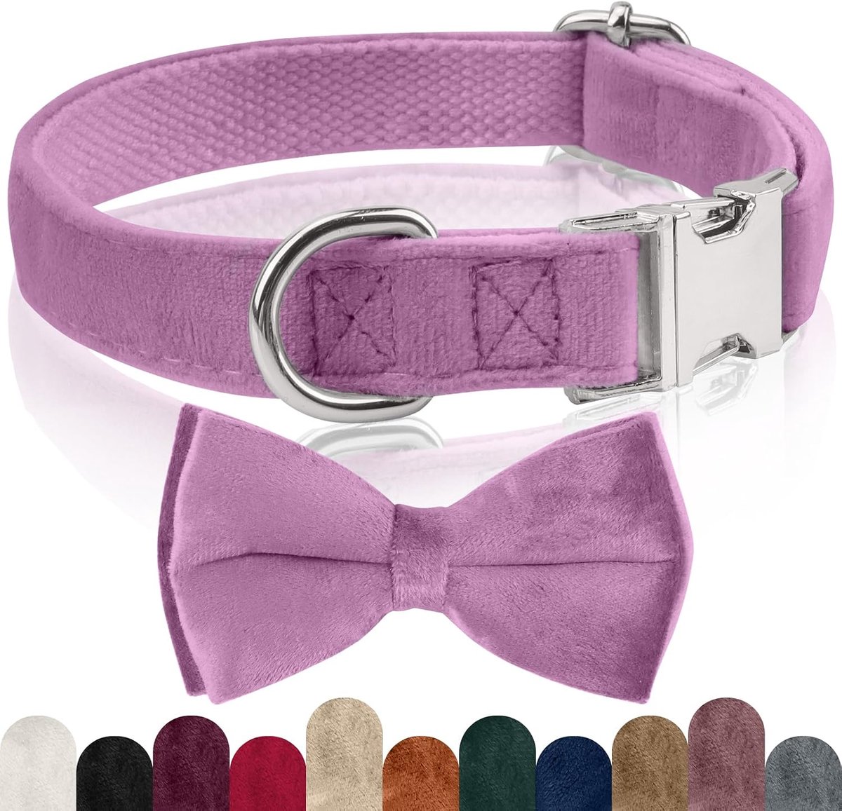 hondenhalsband, met afneembare vlinderdas, comfortabele verstelbare fluwelen halsband, geschikt voor honden, kleine, middelgrote en grote honden, voor bruiloften, verjaardagen
