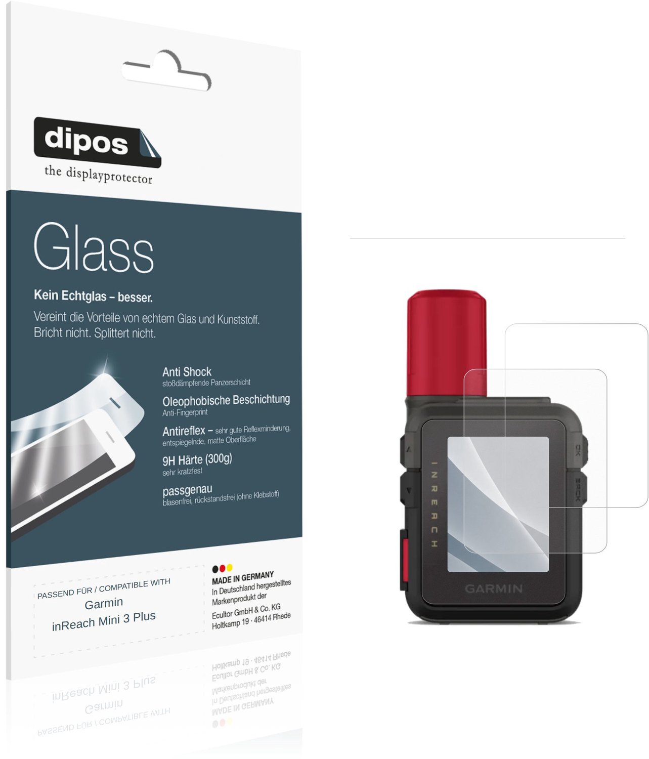 dipos – 2x Matte Pantserfolie geschikt voor Garmin inReach Mini 3 Plus | 9H Screenprotector