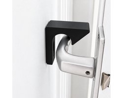 HuubSolutions Deurklinkhaak – Deurvastzetter voor deurklink – Deurvanger – Zwart – Inclusief bevestigingsmateriaal
