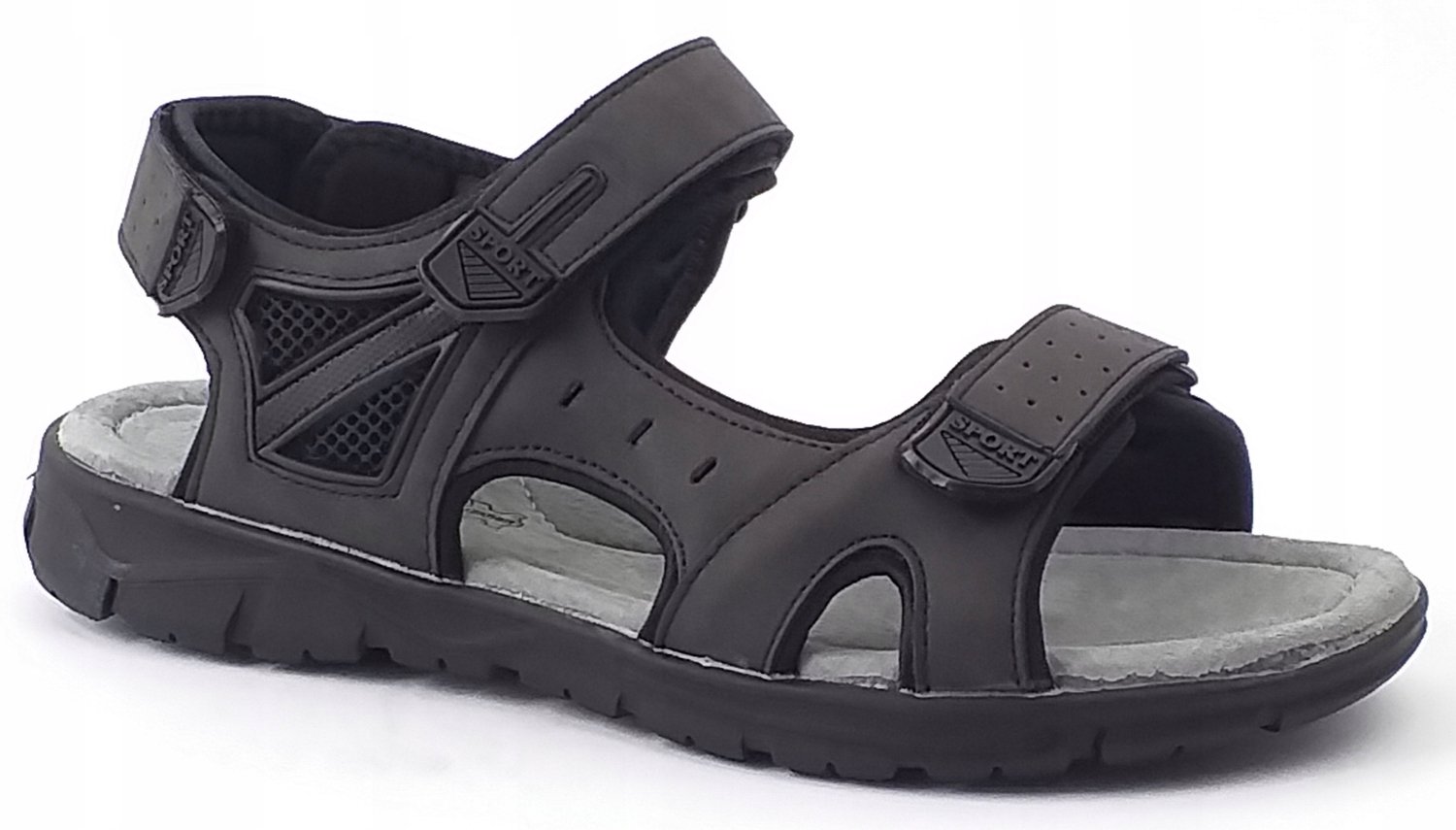 American Club Heren Sandalen met Klittenband Zwart