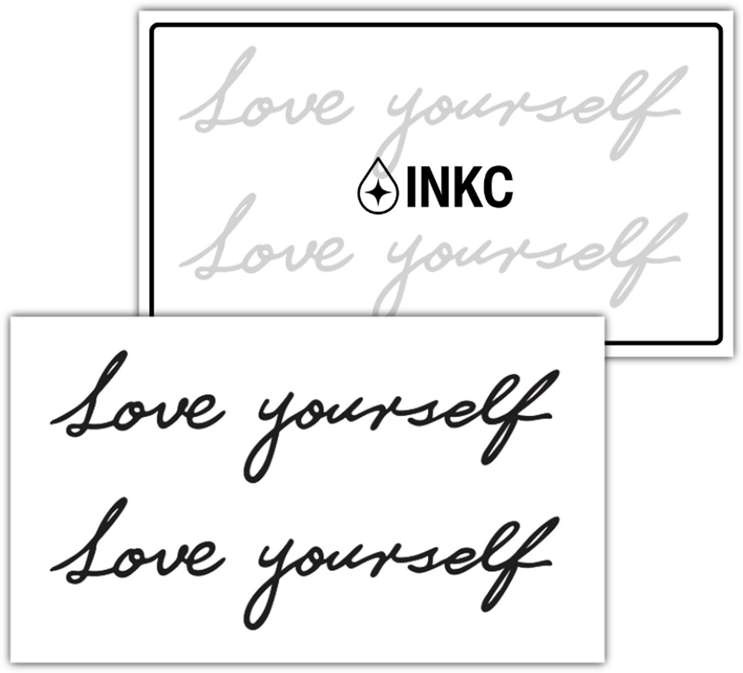 INKC - Tijdelijke Tattoo - Love Yourself - Nep Tattoo - Plak Tattoos - Blijft tot 2 weken - 7 x 12cm