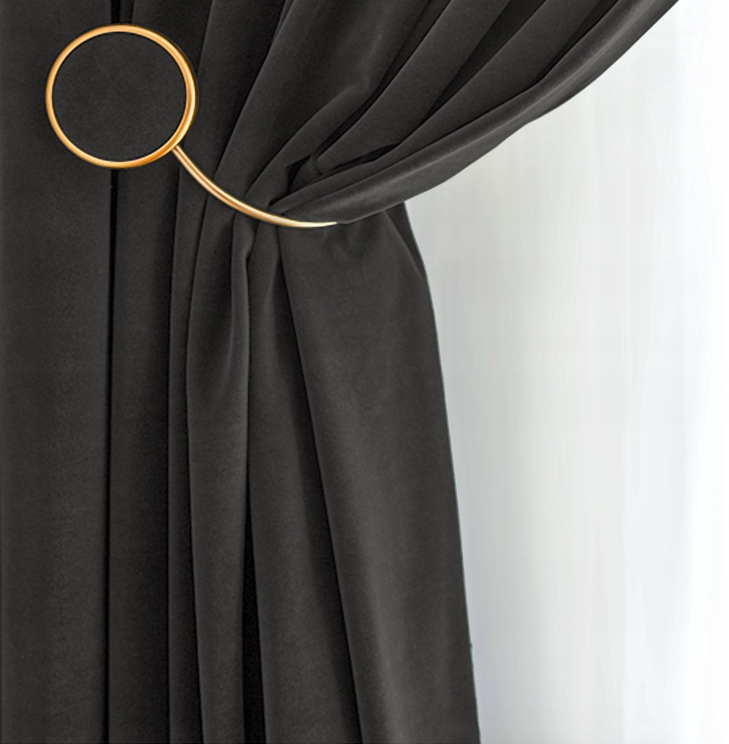 PRESTIQUA Verduisterende Velours Gordijnen Donkergrijs 270x155 cm