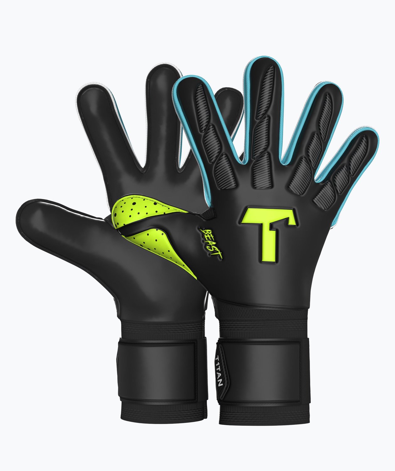 T1TAN Beast 4.0 Electric Yellow Junior Keepershandschoenen kinderen - Maat 5