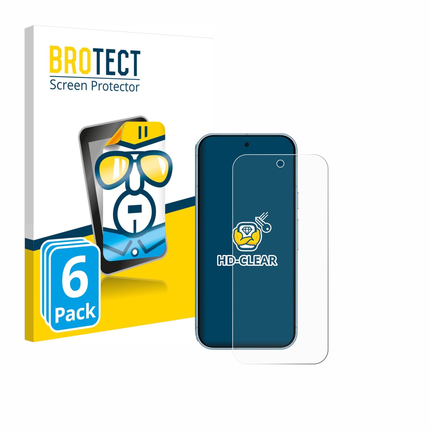 BROTECT - Screenprotector voor Google Pixel 9 / 9 Pro / 10 / 10 Pro - Folie Beschermfolie transparant 6 Stuks