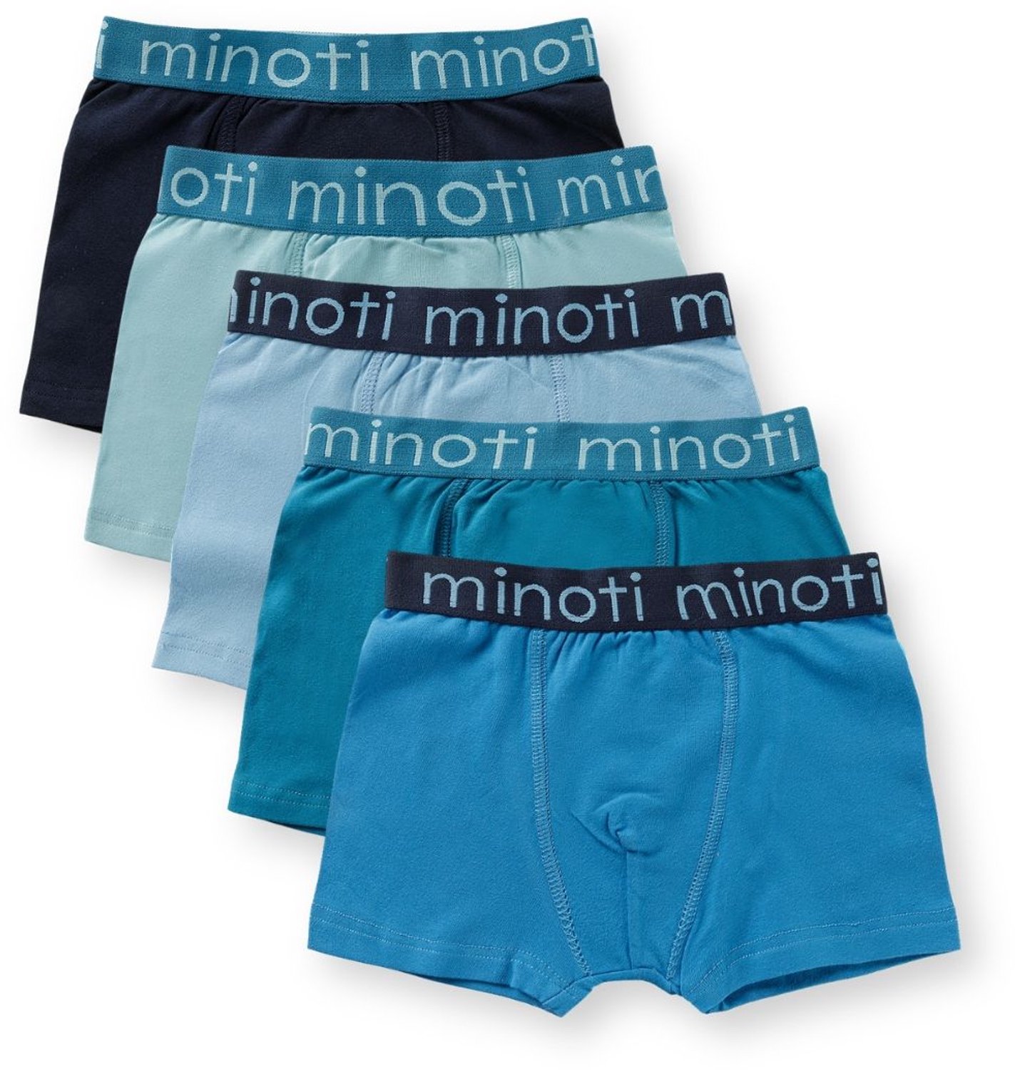 Minoti boxershorts jongens effen blauwtinten - meerkleurig - 5-pack