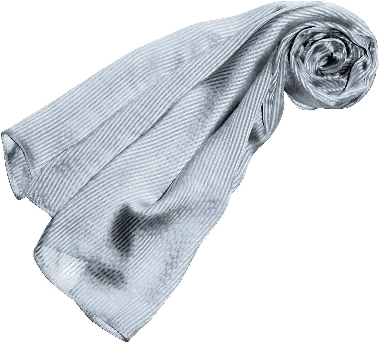 Lorenzo Cana Zijden Sjaal Dames - Luxe Jacquard Weving - 50x190 cm Grijs