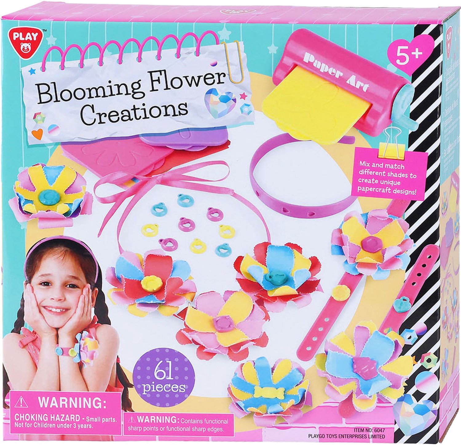 Playgo bloemen knutselset creatief speelgoed - 61 delig papercraft.