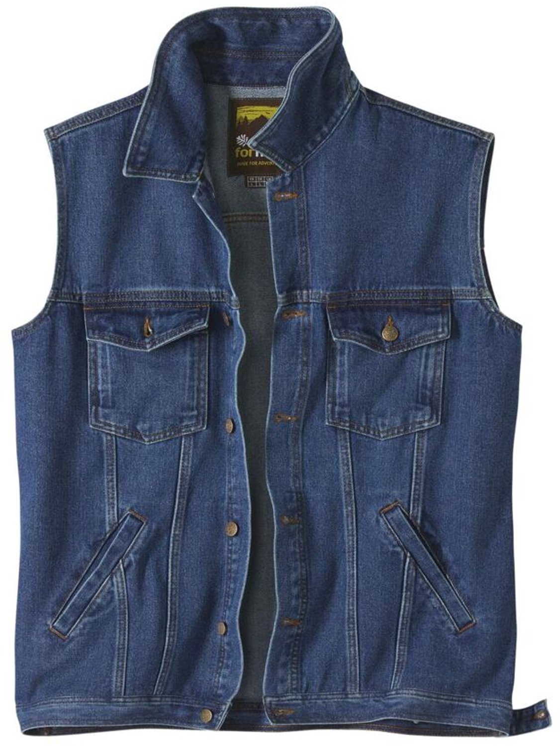 ATLAS FOR MEN Mouwloos spijkerjack Heren Verkrijgbaar in grote maten Blauw