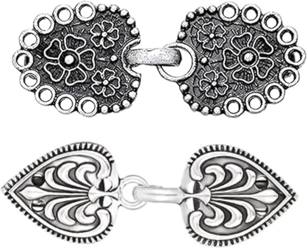 2 stuks, vintage, sjaalclips voor gebreide jas, metaal, voor truien, gebreide jas, cape, pin, retro cape, voor vrouwen en meisjes