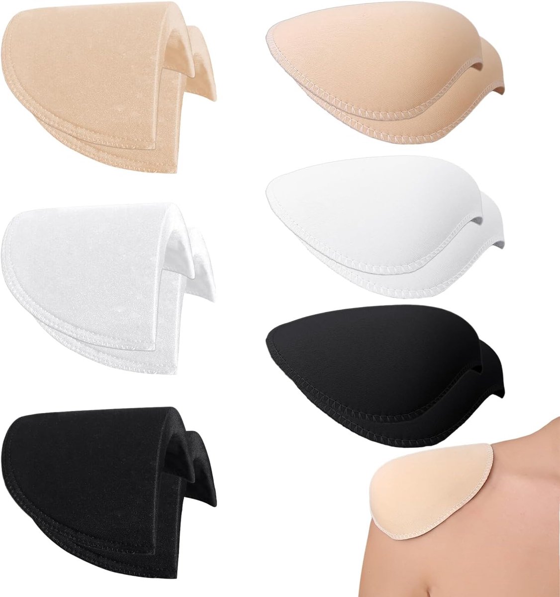 Naadloze schouderbanden 1 cm - Leer, wit en zwart - Verstelbare schouderpads - Verbeter comfort en ondersteuning - ShopVlot