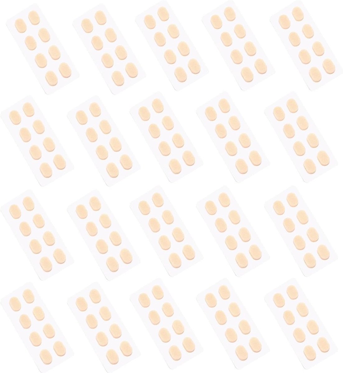 Zelfklevende brilkussens 20 stuks - beige - anti-slip spons - verbeterd draagcomfort - ShopVlot