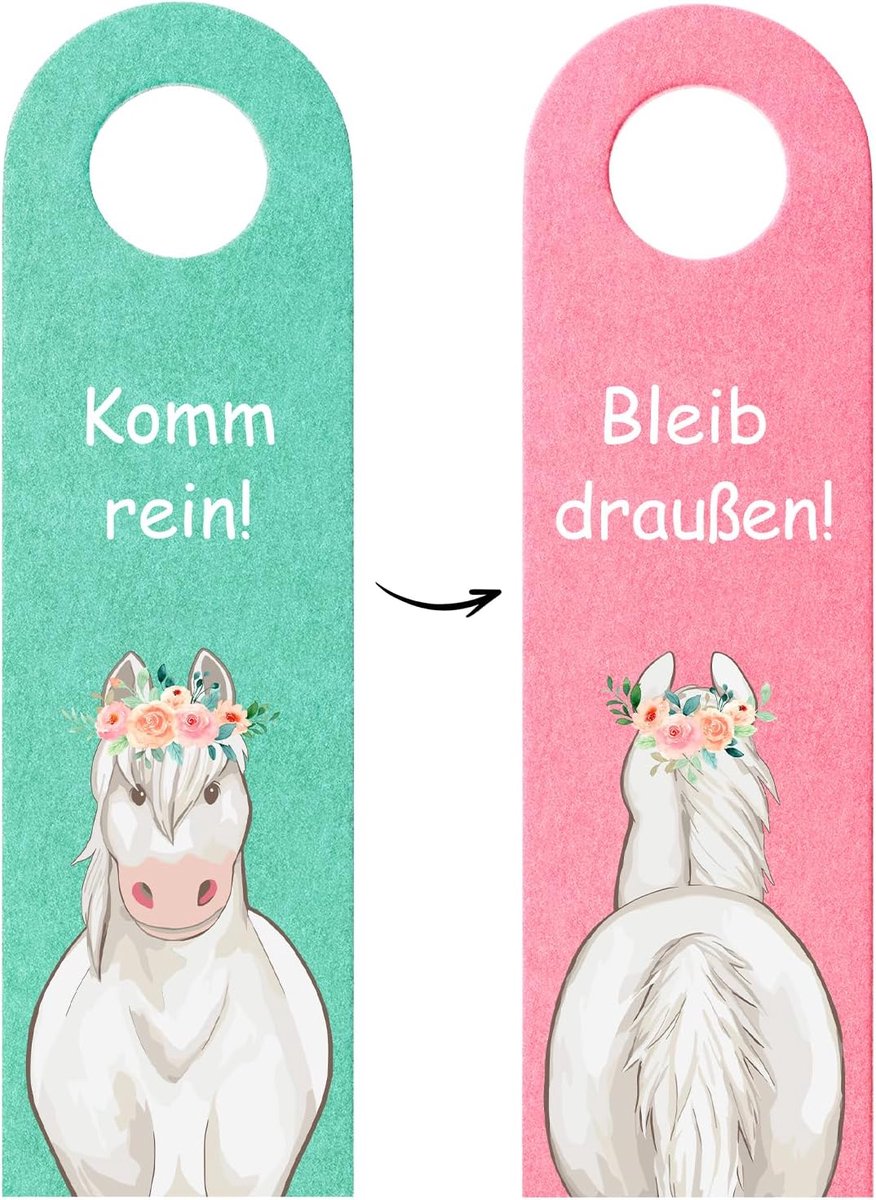 Meisje geschenk deurbord kinderkamer: deurhanger voor tieners met Gelieve niet te storen bord kamerdecoratie ideaal voor liefhebbers van Haflinger