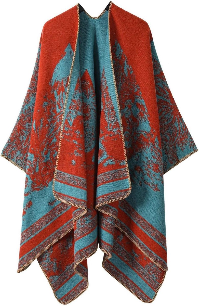 Oversized imitatie gebreide sjaal voor dames, modieuze warme sjaal voor herfst en winter