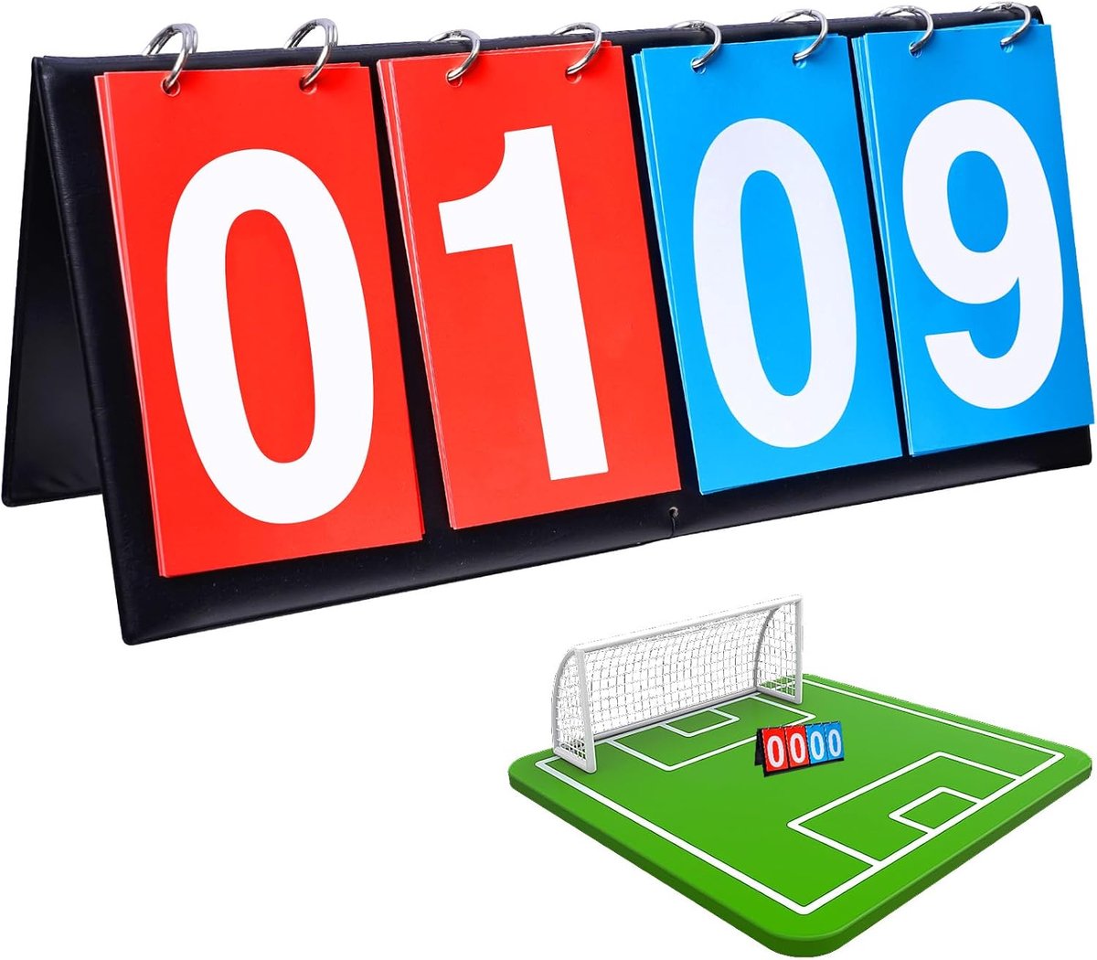 Vier cijfers sport scorekaart, draagbare sport scorekaart, scorekaart, scorekaart, scorekaart, sport scorekaart, basketbal en tennis scorekaart, geschikt voor tafeltennis, basketbal, volleybal en andere indoor en outdoor sporten.