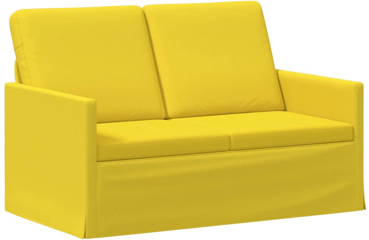 vidaXL 2-zitsbank - Licht - Geel - 130 - x - 81 - x - 82 - cm - Stof Lichtgeel