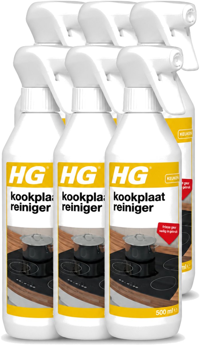 6 x HG - Kookplaatreiniger Spray - Frisse Geur - Veilig in Gebruik - 500 ml - Voordeelverpakking - 6 stuks