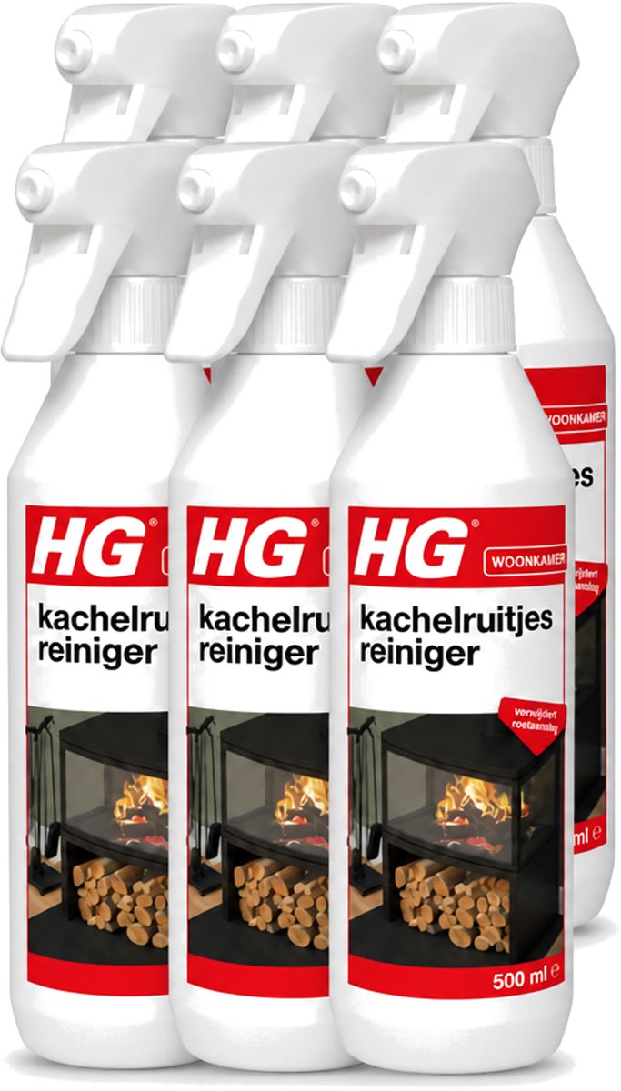 6 x HG - Kachelruitjesreiniger - Verwijdert Roetaanslag - 500 ml - Voordeelverpakking - 6 stuks