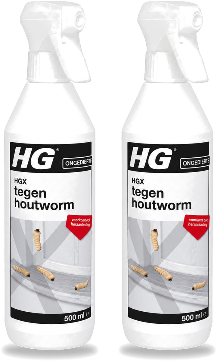 2 x HG X - Tegen Houtworm - Eenvoudige Bestrijding - 500 ml - Bulkverpakking - 2 stuks
