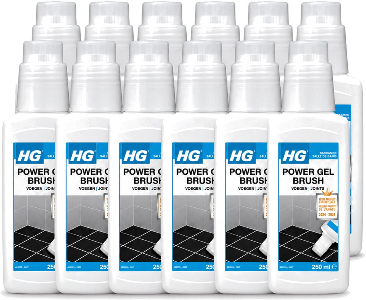 12 x HG - Badkamer - Voegenreiniger - Power Gel Borstel - 250 ml - Voordeelverpakking - 12 stuks