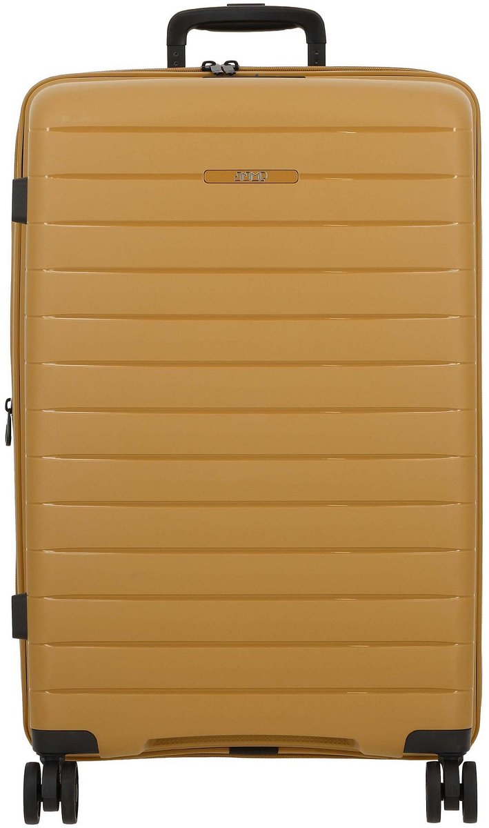 Jump Striper 4 wielen Trolley 68 cm met uitbreidingsplooi - Harde bagage - TSA slot - ocher