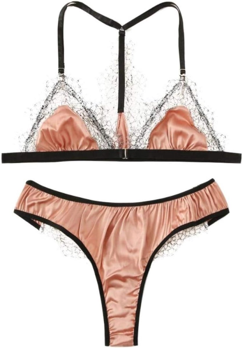 Dameskleding Sexy Dames Kostuums Lingerie Zijde Kanten Beha String Temptation Porno