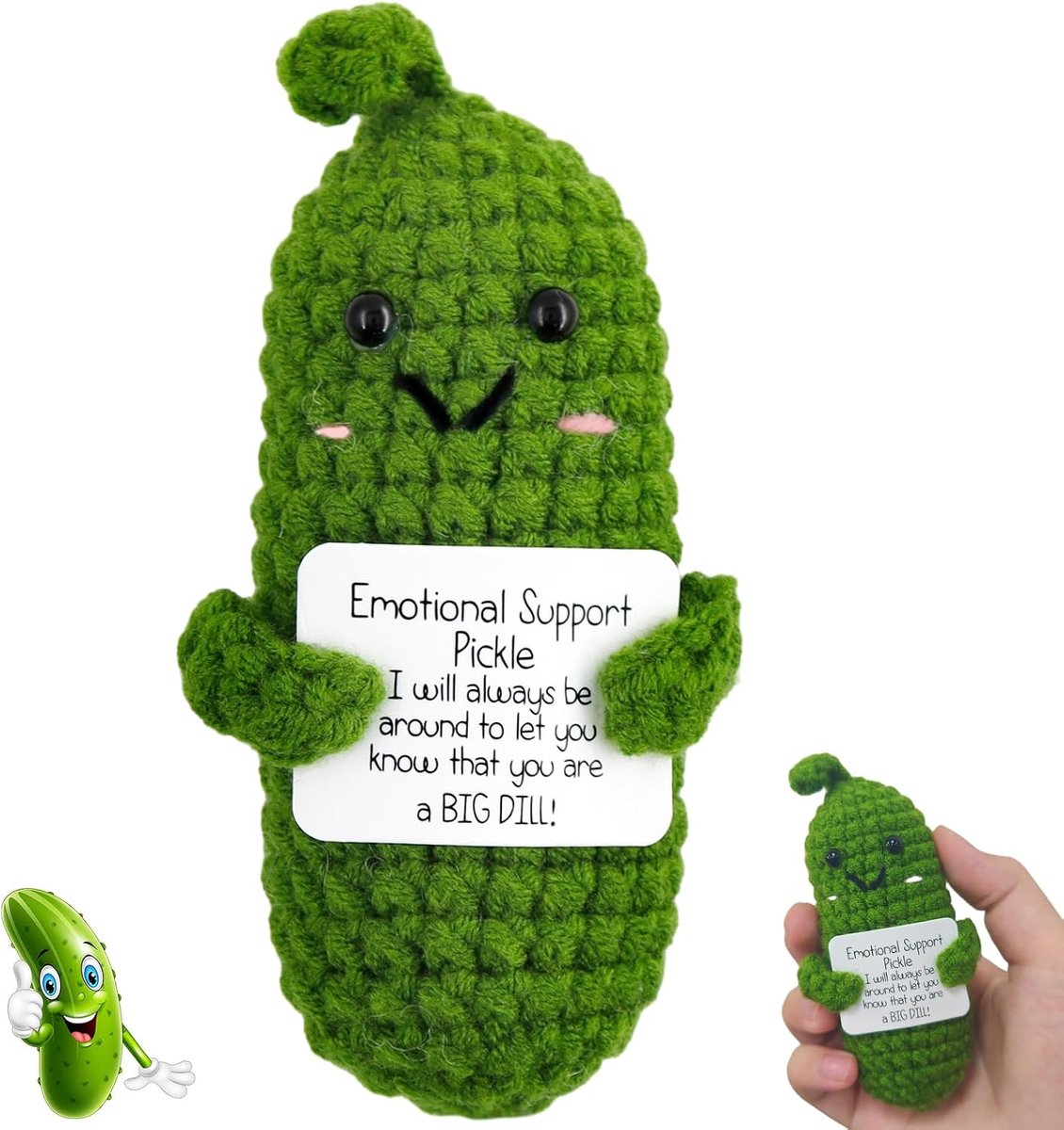 Positieve aardappel, pocket hug positieve zure komkommers, kleine omhelzing pocket hug komkommers geluksbrenger, creatieve pluche knuffel, moed cadeau, geluksbrenger beste vriendin