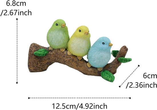 Ornament sculptuur van hars, vogels op tak design boomfiguur tuinfiguur voor buiten — afbeelding 2