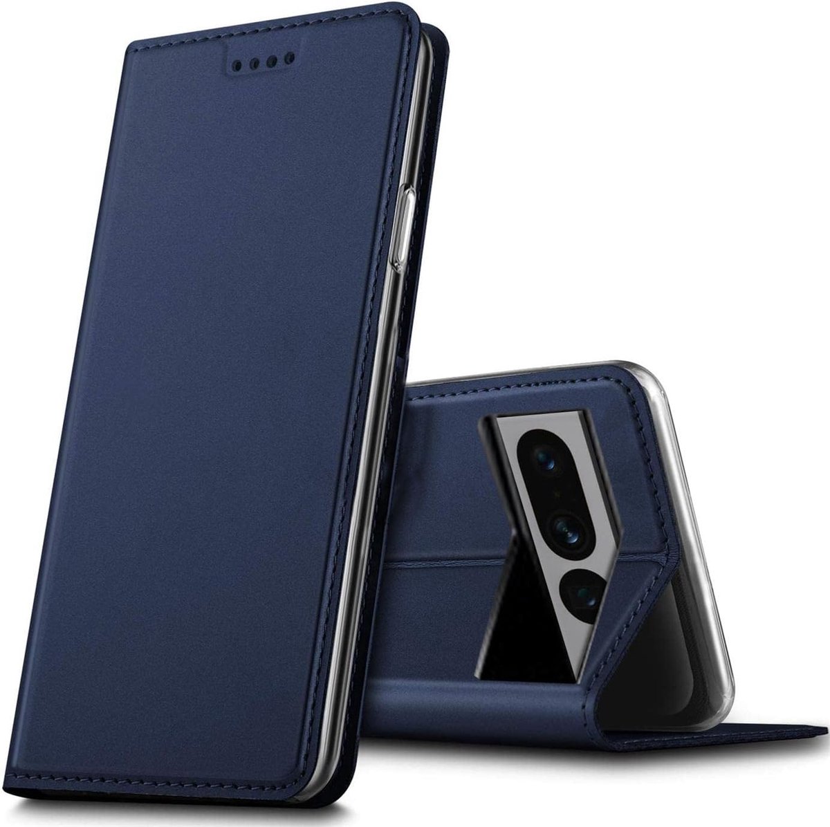 Hoes voor mobiele telefoon voor Google Pixel 7 Pro, premium mobiele telefoon flip cover voor Pixel 7 Pro, geïntegreerde magneetsluiting, book case, PU lederen tas, blauw
