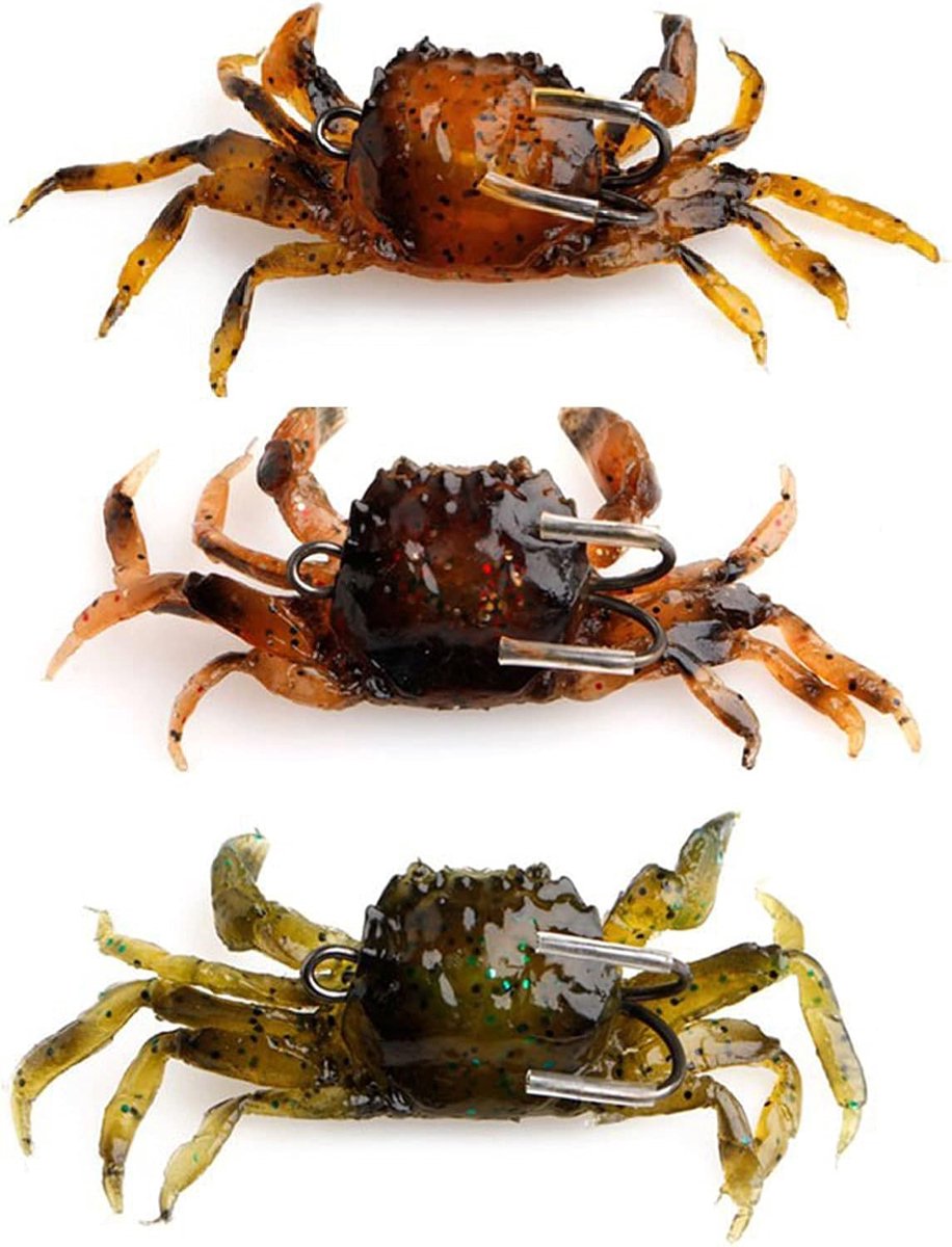 Lokken Krab Lokken Krab Scherpe Haak Kunstaas Krab Met Haak Simulatie Krab Lokken Visgerei Gesimuleerde 3D Krab Aas Met Scherpe Haken, Geschikt Voor Zoet En Zeewater