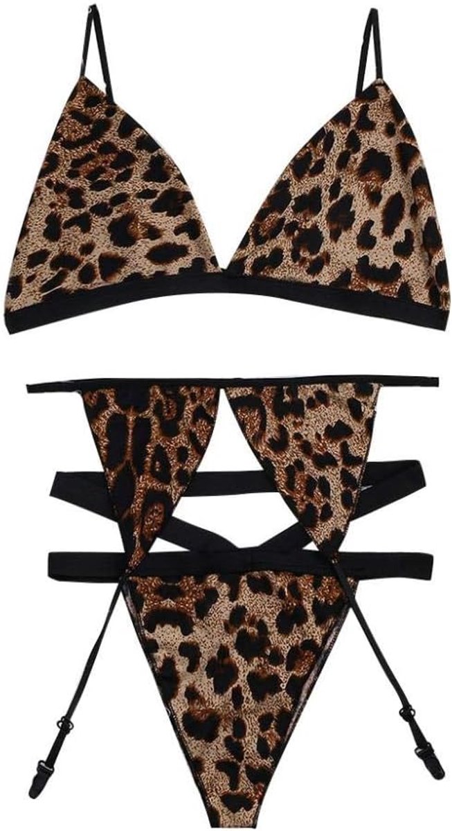 Babydolls, nachtjaponnen & negligés dames 3 ST Dames Sexy Lingerie Erotische Porno Draadloze Bondage G-string Kousenband Verleiding Beha Kousenband Ondergoed Set