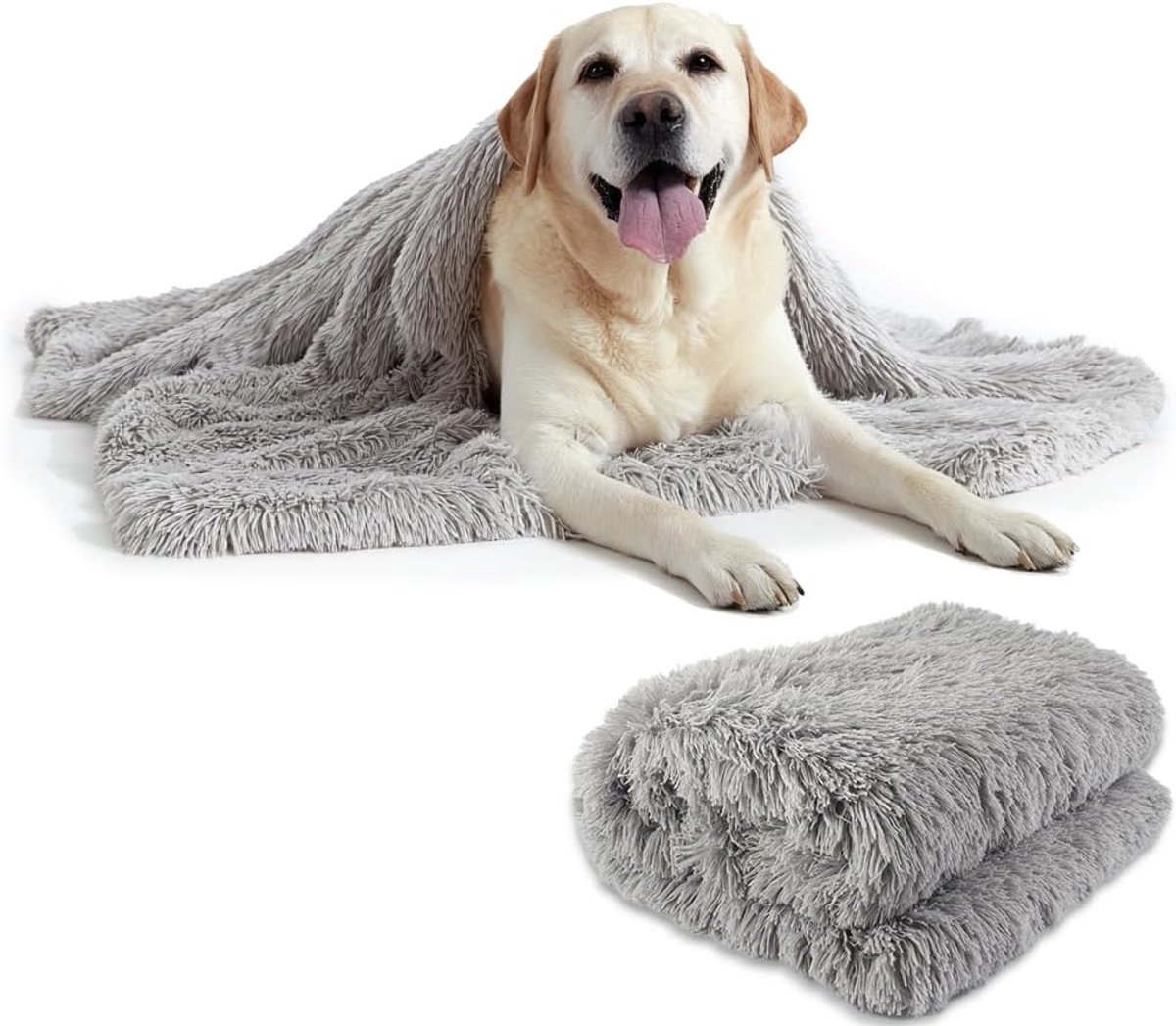 Honden- en Kattendekens, Zachte Pluche Hondendekens, Kattenmand, Warm en Zacht, Wasbare Bankhoes, Huisdierendeken (Grijs 100×75 cm)