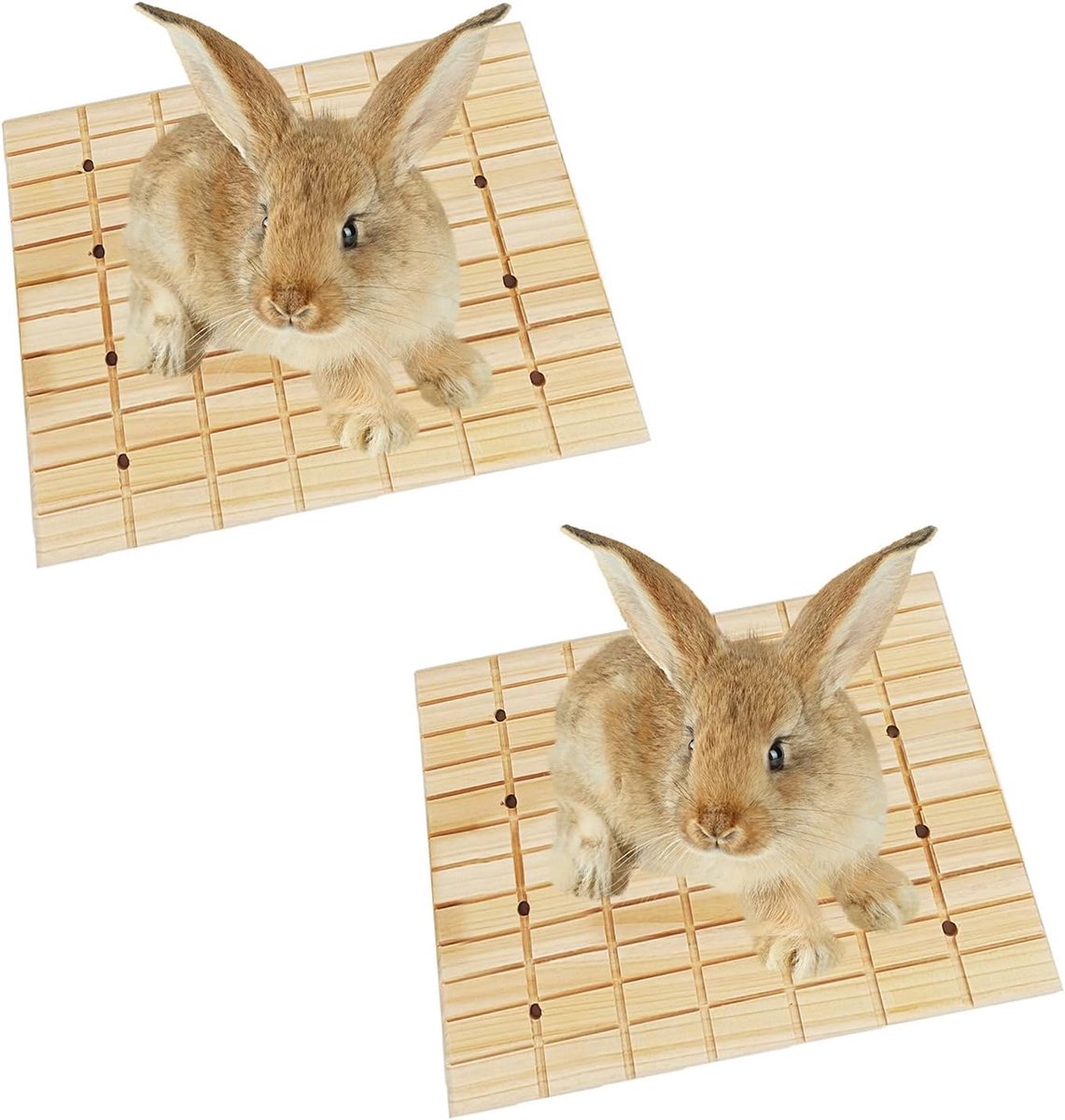 2 stuks konijnenhouten krabbord, konijnenvoetpad, tanden grinding speelgoed voor kleine dieren, klauwen krabpad, speelgoed en kooi-accessoires voor hamster, chinchilla guinee-pigs