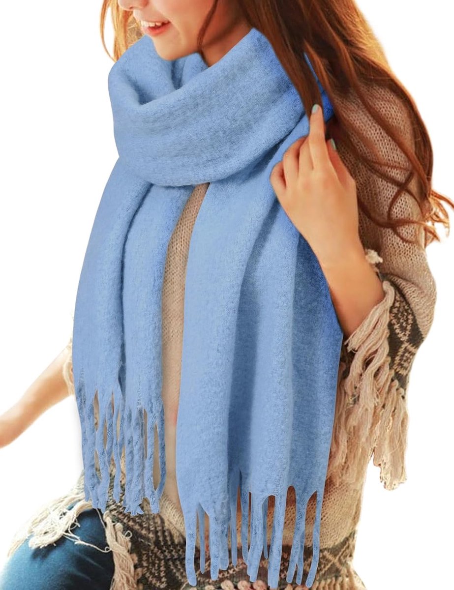 Sjaals winter lange pluizige sjaals oversized dikke warme deken sjaal grote kwastjes sjaal en wraps geschenken voor dames