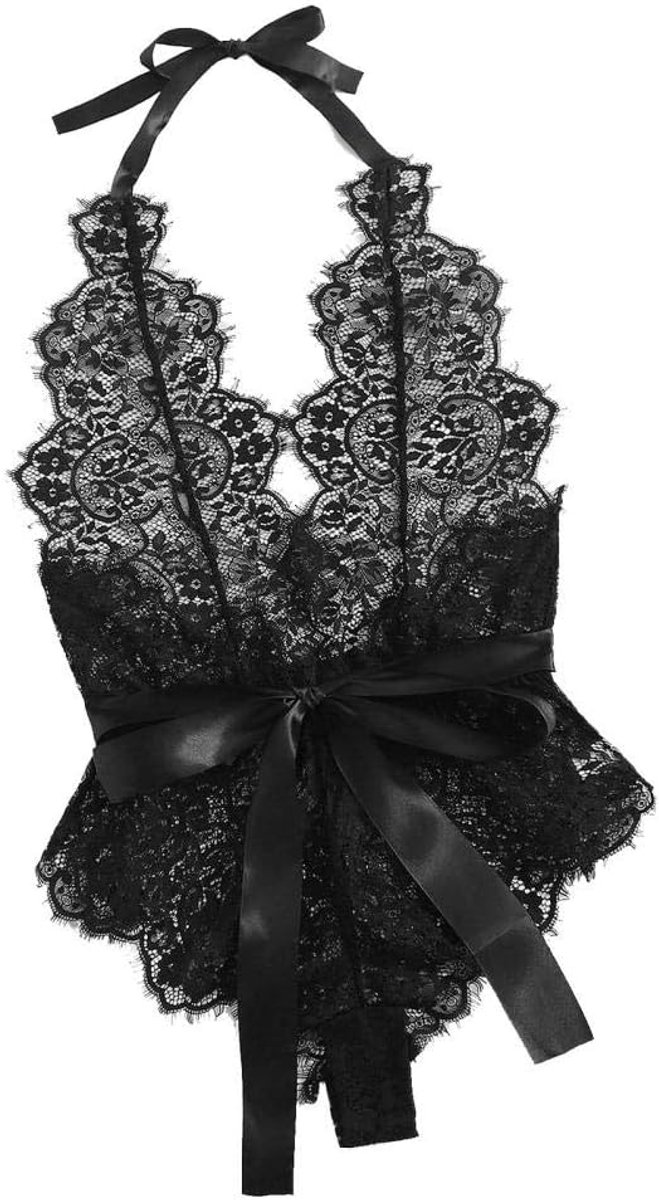Dameskostuums Dames Sexy Lingerie Set Bandage Jumpsuit-black_3XL