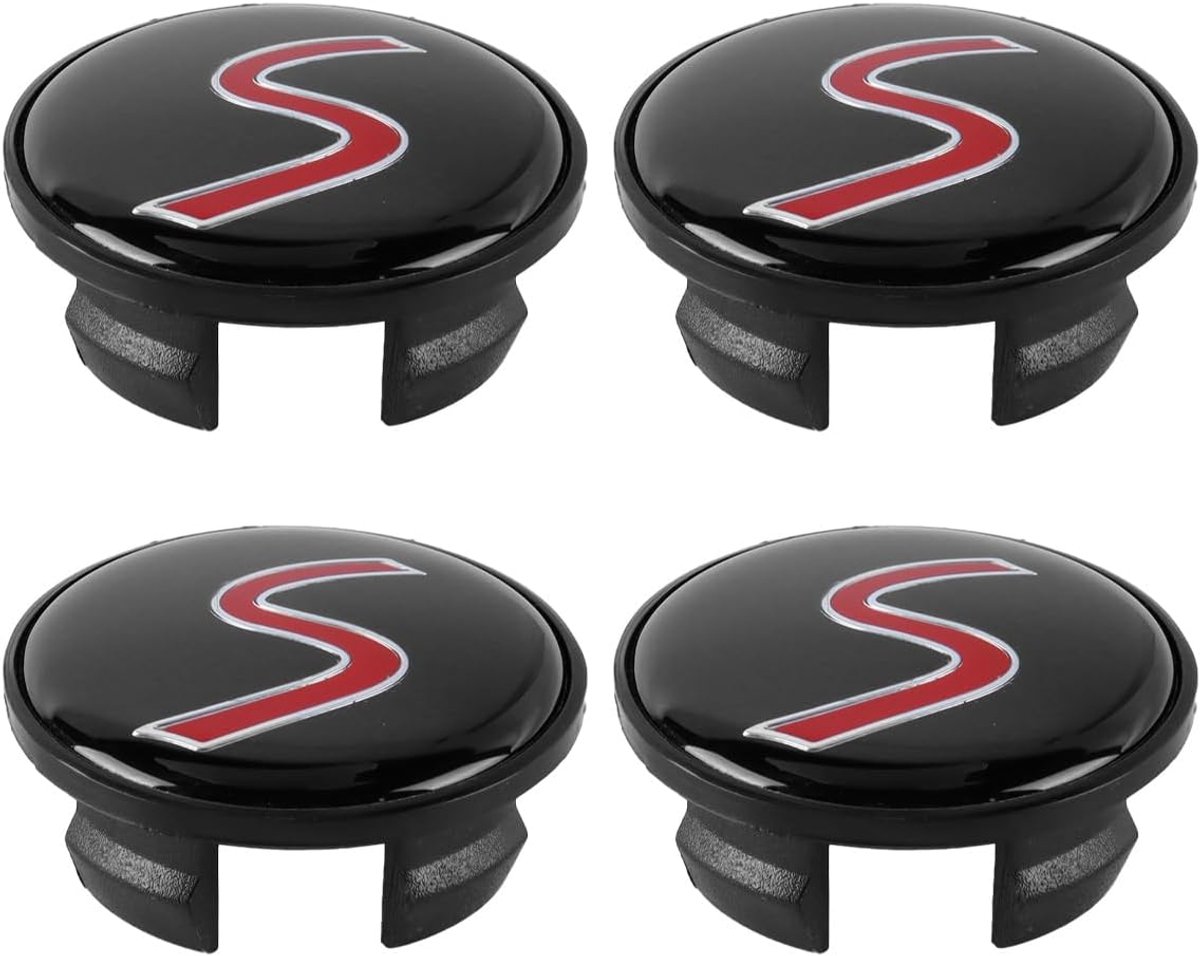 Wielnaafdoppen 54mm - Rood 'S' Embleem - Set van 4 - Eenvoudige installatie - ShopVlot