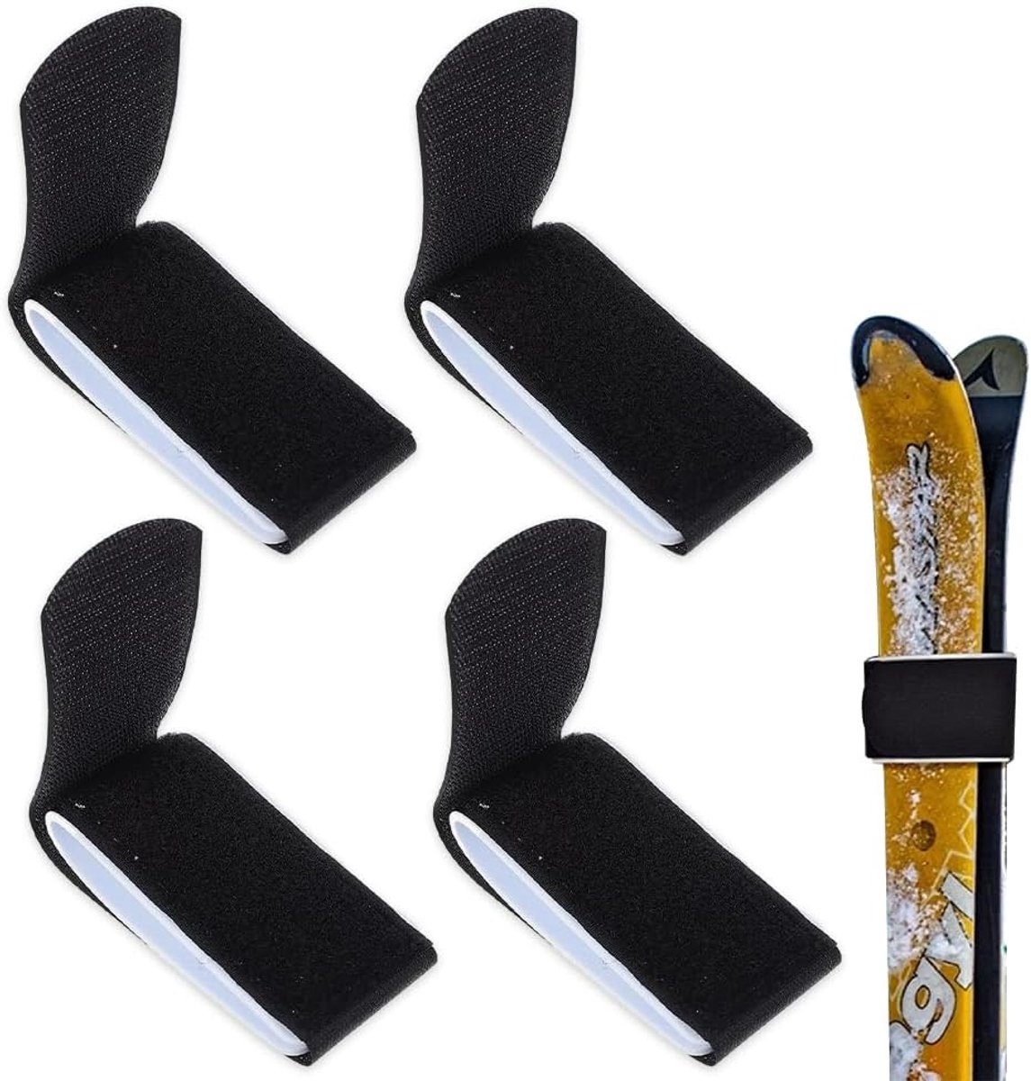 Ski banden 4-pack - verstelbare nylon draagriem - beschermt tegen krassen - ideale snowboardaccessoires - ShopVlot