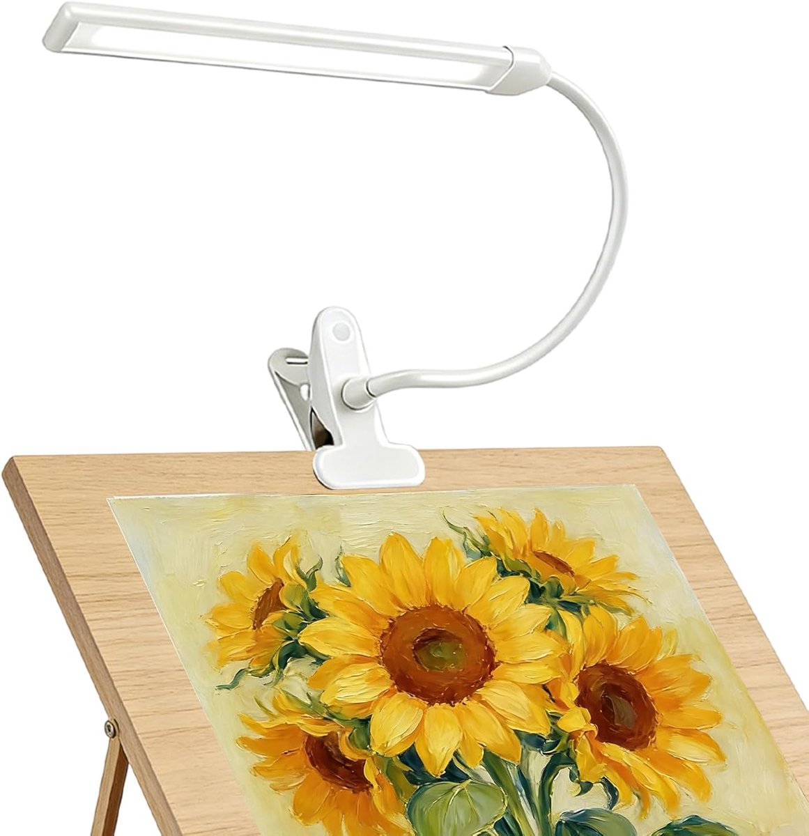 SnelShoppen - 36cm Dimbare Gooseneck Clamp Lamp voor Schilderen, Tekenen & Creatieve Projecten - Desk Lamp met 3 Kleurmodi en Aan/Uit Schakelaar - Fle